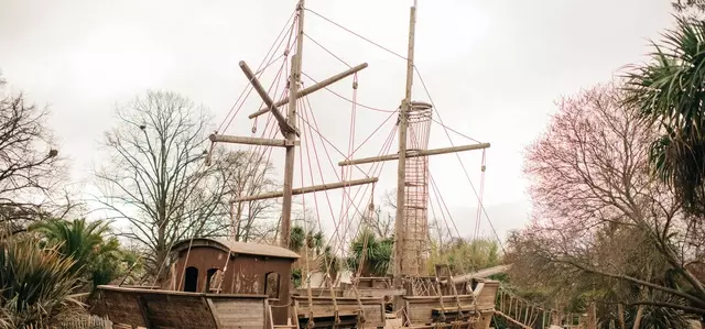 Diana Memorial Playground pirate ship in winter